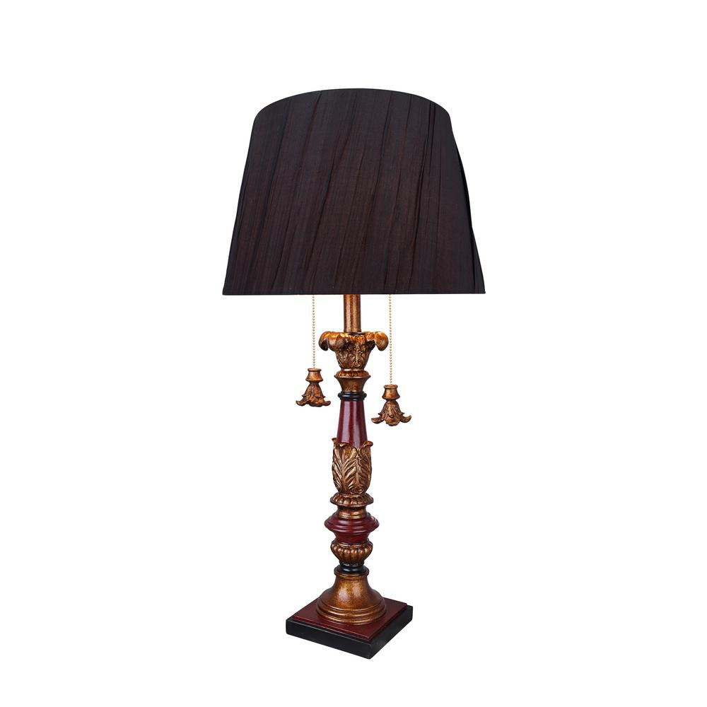 red and gold table lamps