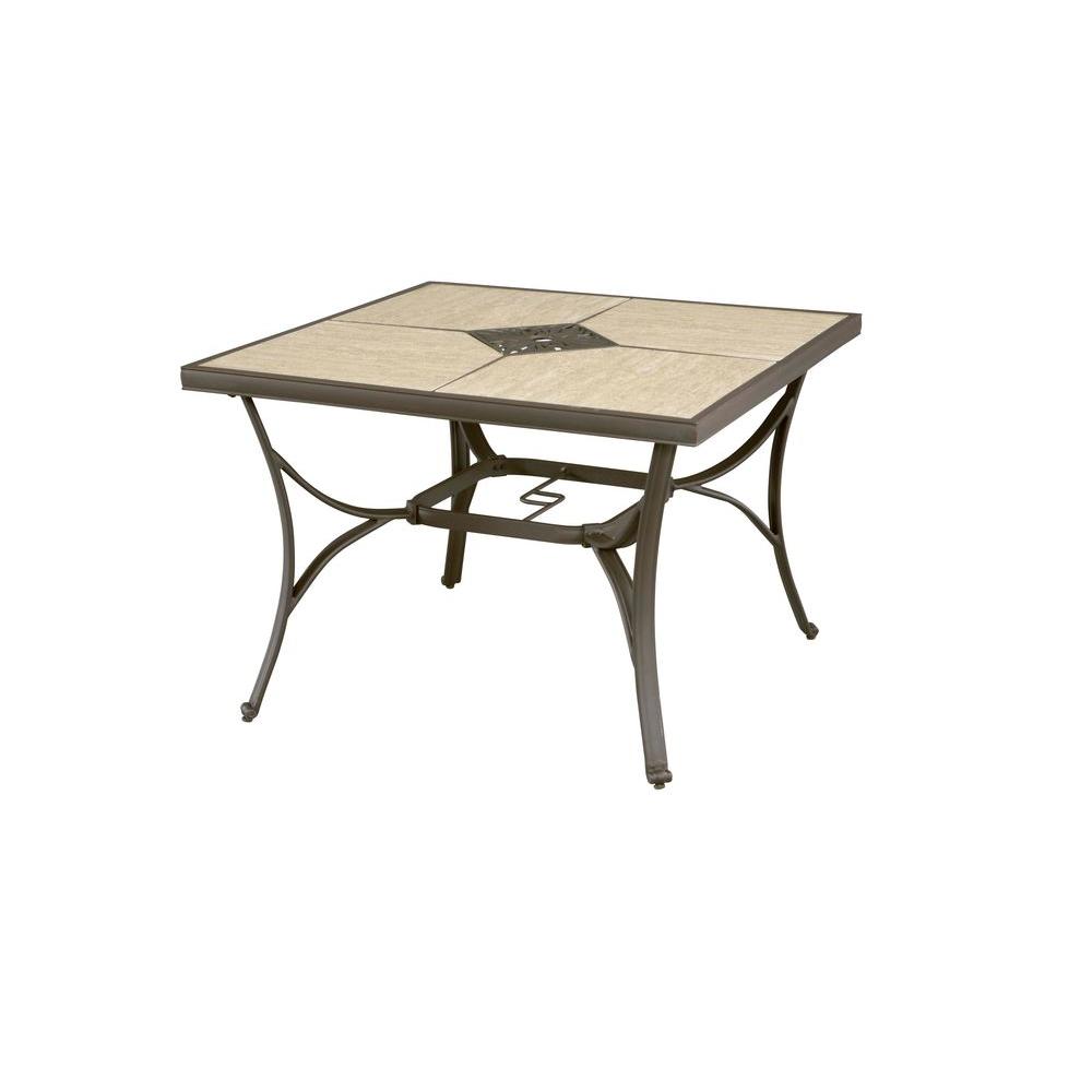 Hampton Bay Pembrey 40 In Square Patio Dining Table Hd14210 The Home