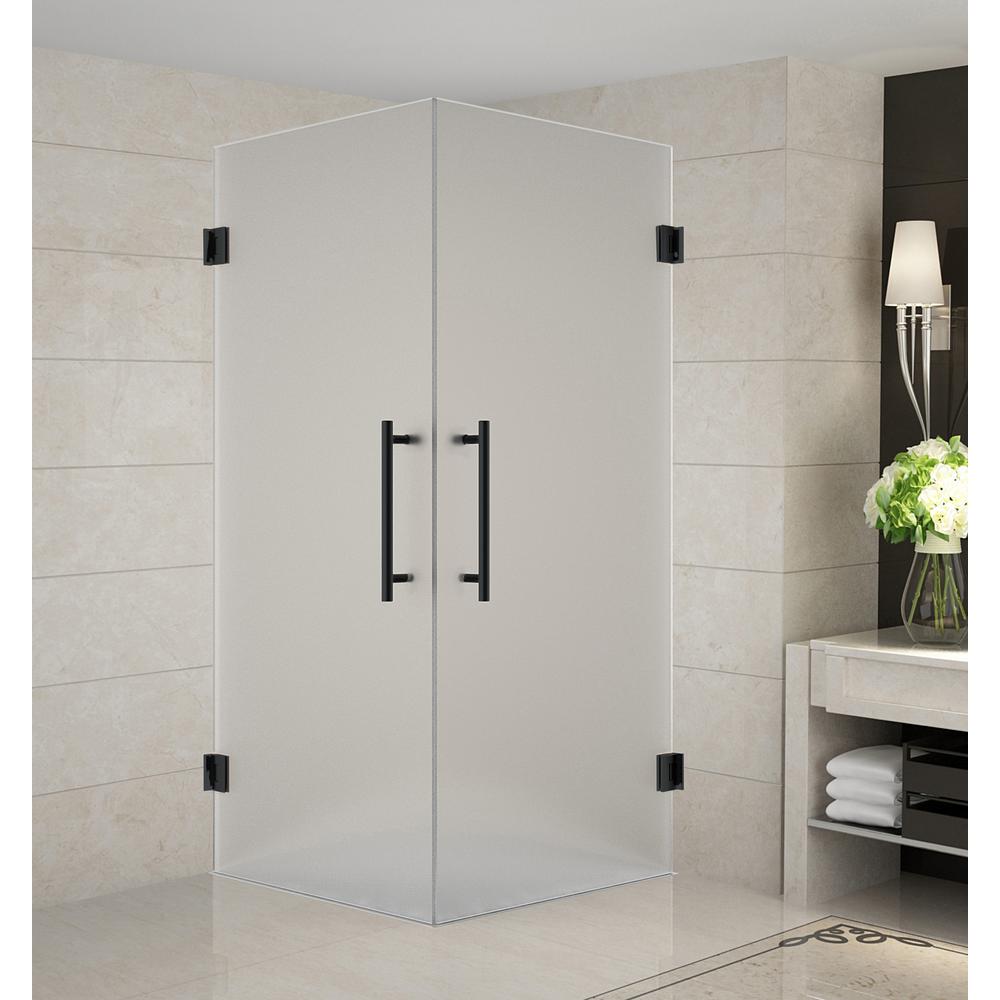 Aston Vanora 30 in. x 30 in. x 72 in. Frameless Corner Hinged Shower