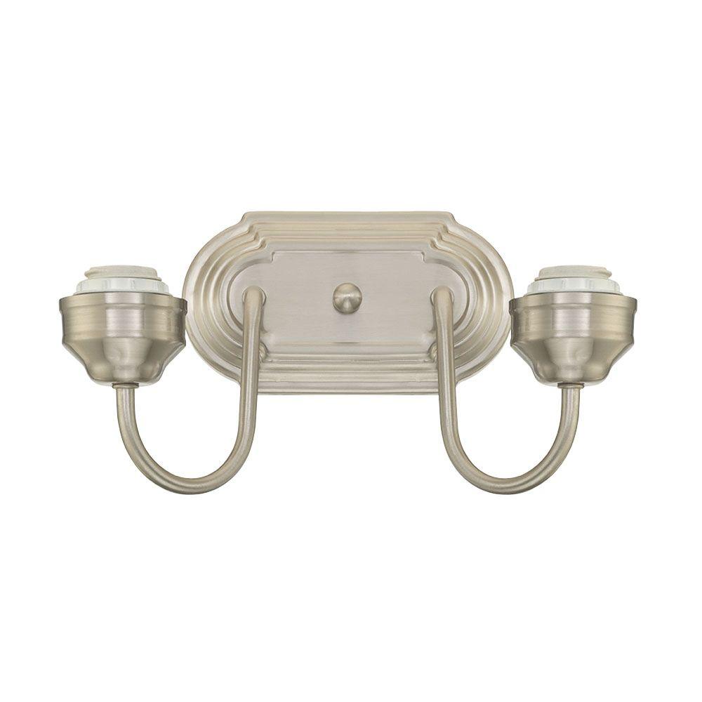 Westinghouse 2 Light Brushed Nickel Wall Fixture 6300500 The Home Westinghouse 2 Light Brushed Nickel Wall Fixture