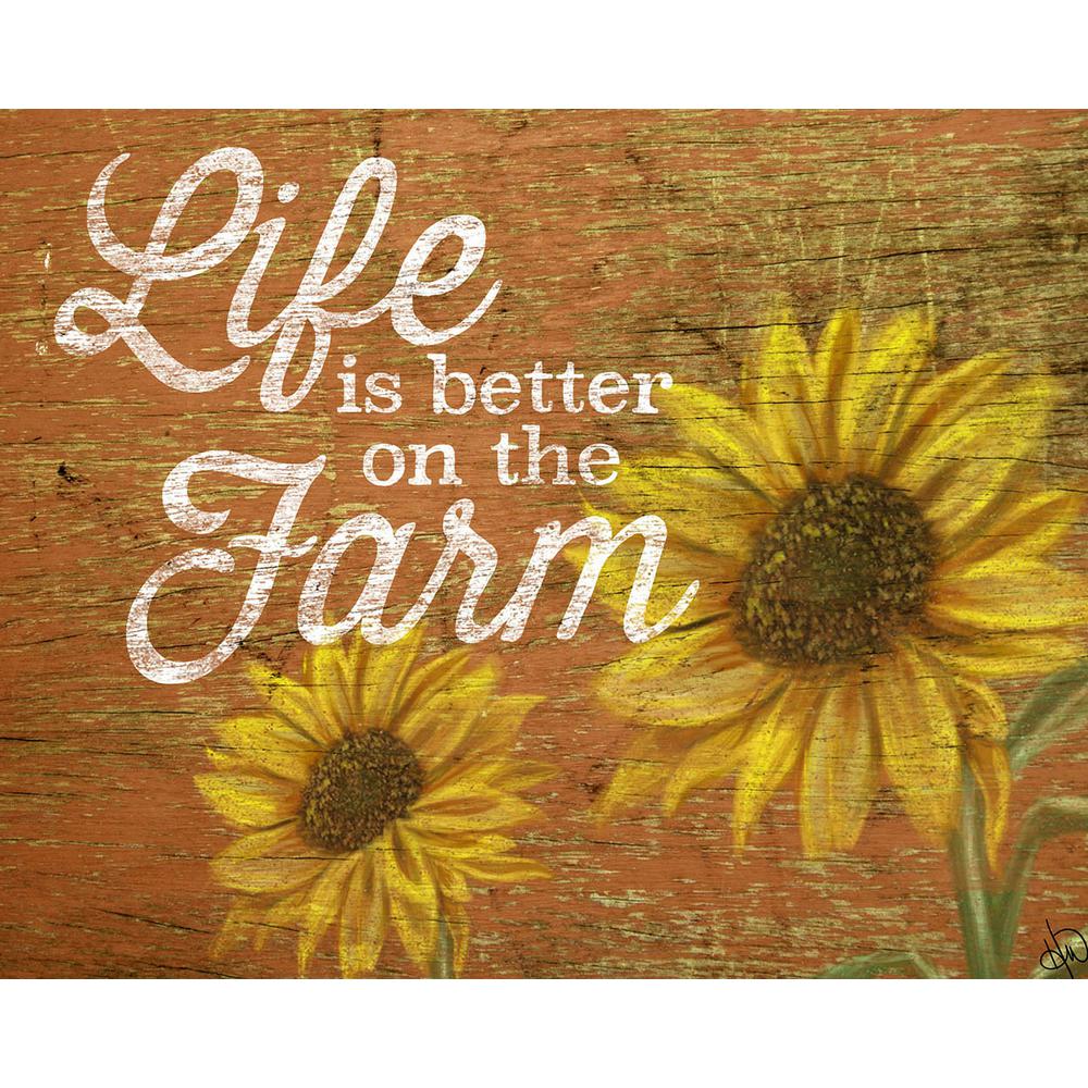 Creative Gallery 20 In X 24 In Life Is Better On The Farm Sunflower Wrapped Canvas Wall Art Print Fhs00064c2024t The Home Depot