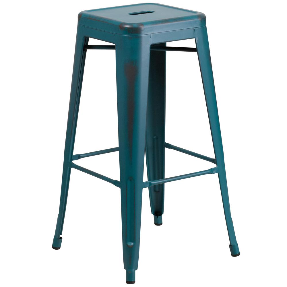 Flash Furniture 30 In Distressed Blue Bar Stool Etbt350330kb The Flash Furniture 30 In Distressed Blue Bar Stool
