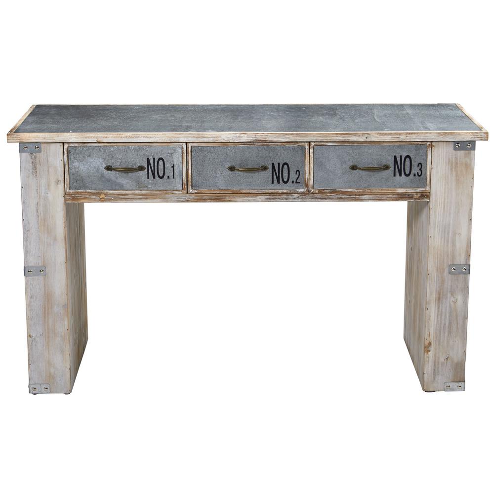Nearly Natural Indoor 32 In Industrial White Wash Wood And Metal White Wash Wood And Metal