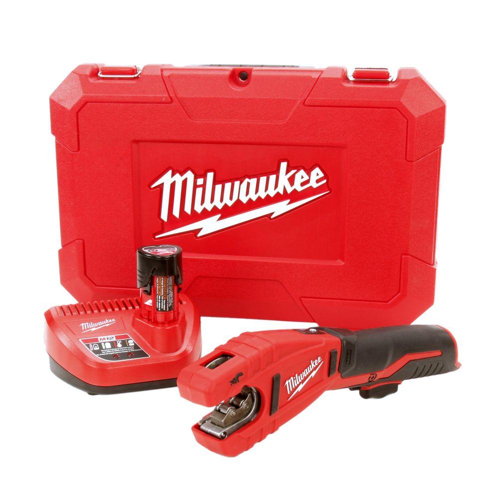 Milwaukee M12 12-Volt Lithium-Ion Cordless Copper Tubing Cutter Kit ...