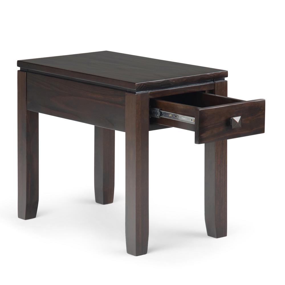 Simpli Home Cosmopolitan Solid Wood 14 In Mahogany Brown Wide Contemporary Narrow Side Table Axcrcos05 Mah The Home Depot