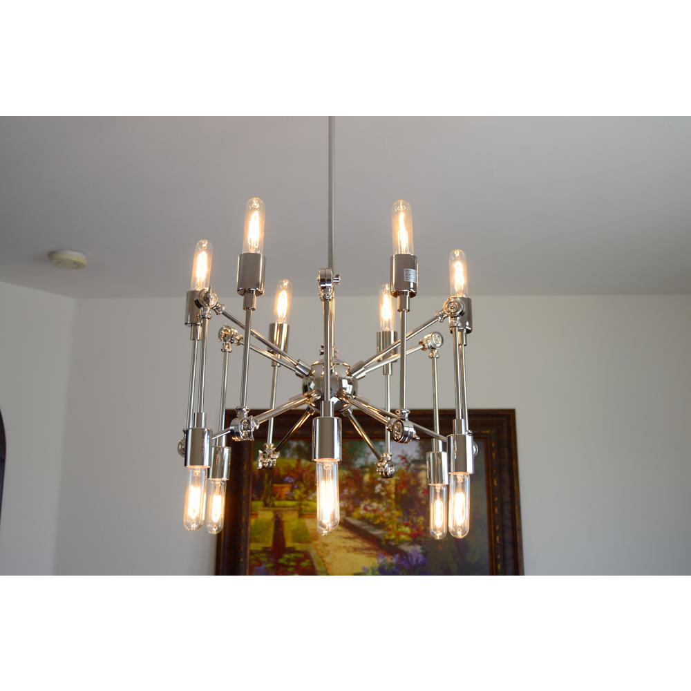 12 Light Nickel Candle Style Spider Chandelier Lz1250 12 The