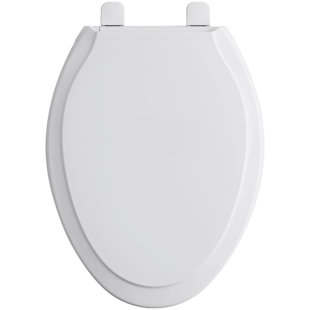 Kohler Rutledge Elongated Quiet Close Closed Front Toilet Seat With Grip Tight Bumpers In White K 4734 0 The Home Depot