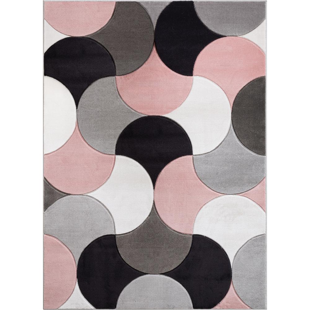 Well Woven Good Vibes Helena Blush Pink Modern Geometric Shapes 7 ft