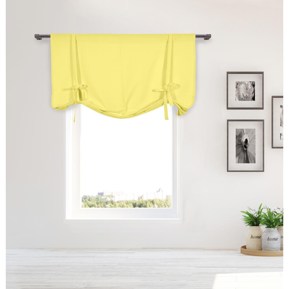 Kensie Kimi Light Yellow Solid Cotton Pole Top Tie Up Room