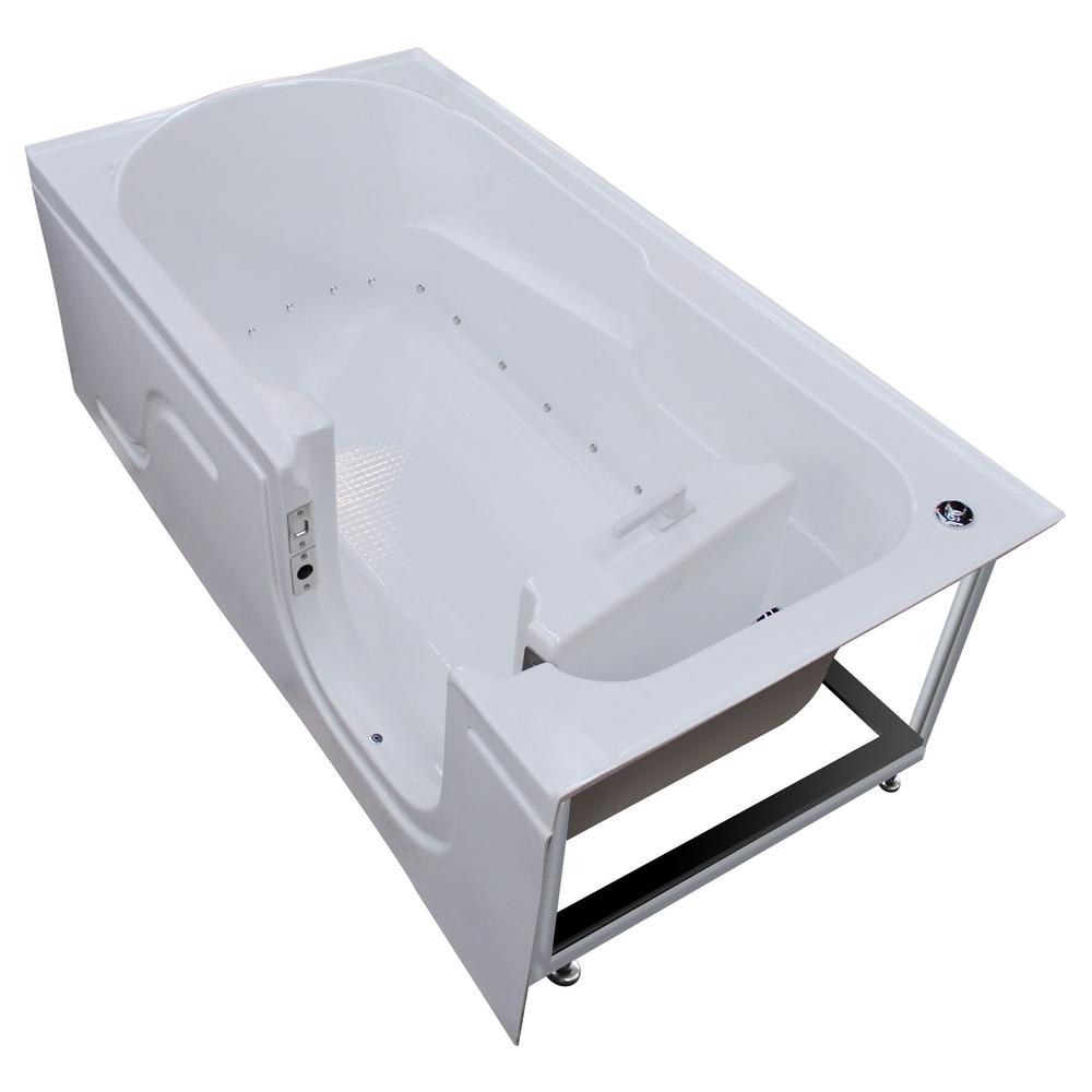 Universal Tubs 5 ft. Right Drain StepIn Air Bath Tub in White