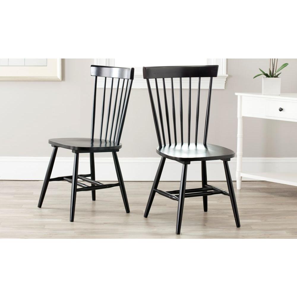 Safavieh Riley Black Wood Dining Chair (Set of 2)-AMH8500B ...