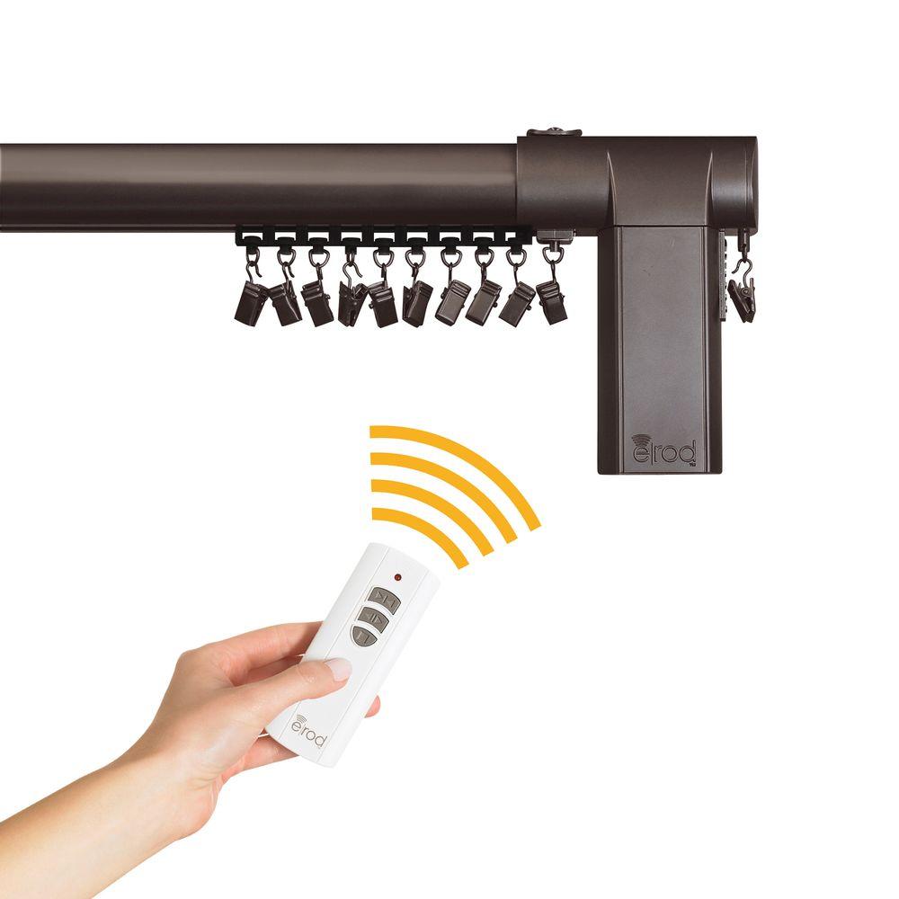 Erod 80 144 In Center Open Remote Control Telescoping Drapery