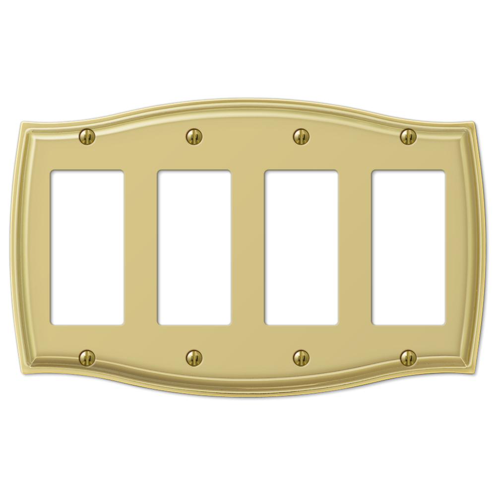 Amerelle Century 4 Decora Wall Plate, Satin Brass163R4SB The Home Depot
