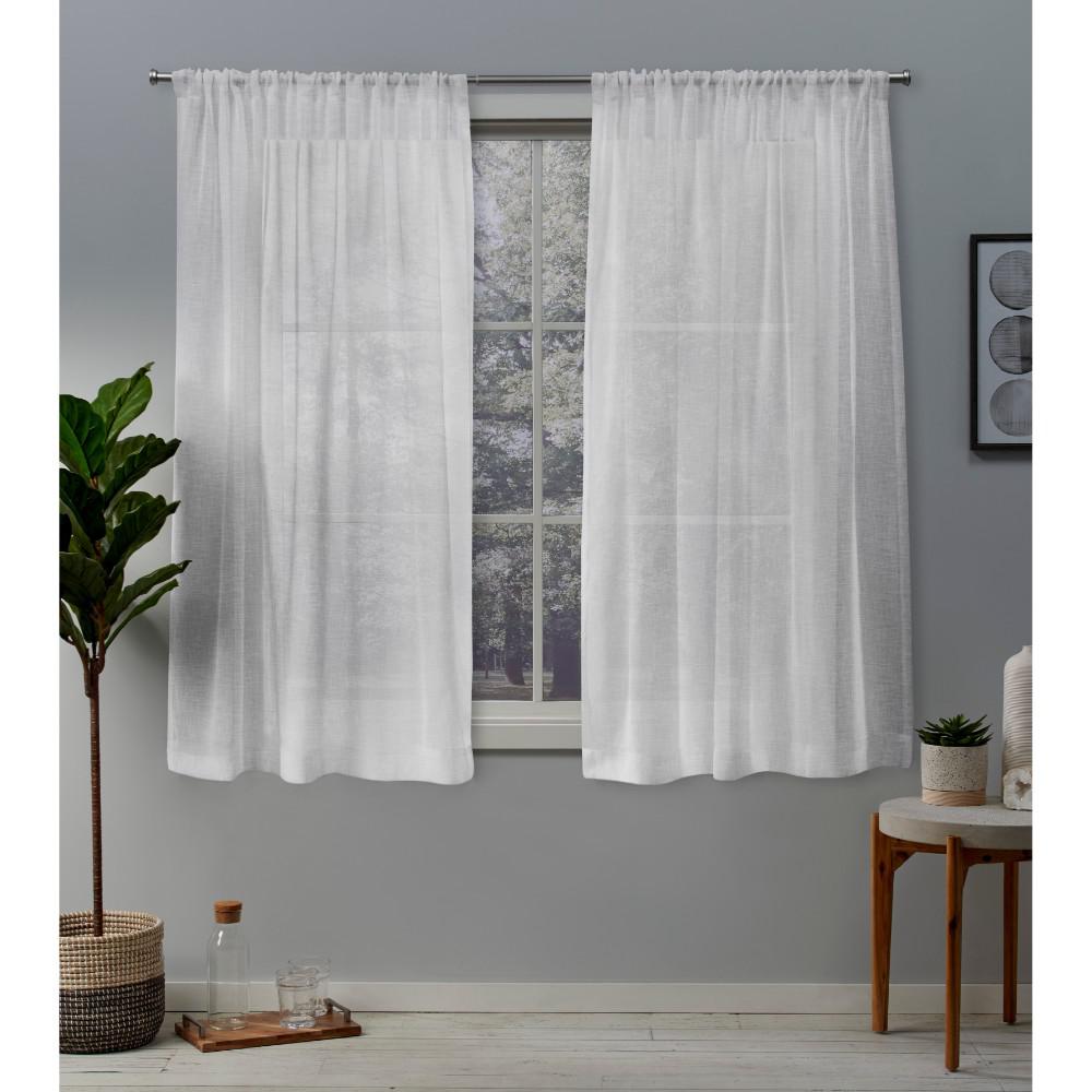 Exclusive Home Curtains Belgian White Rod Pocket Top Curtain Pair ...