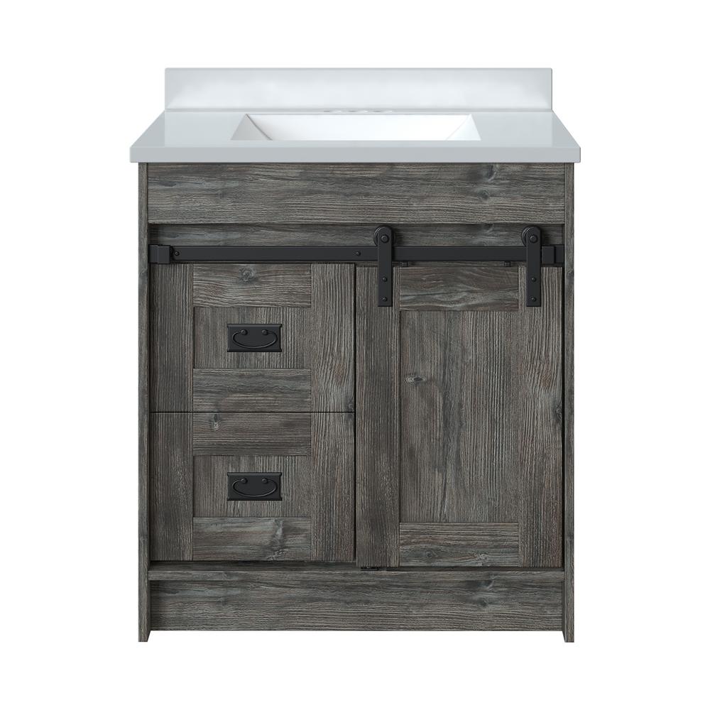Glacier Bay Barnstable 30 in. W x 22 in. D Vanity in Driftwood Gray
