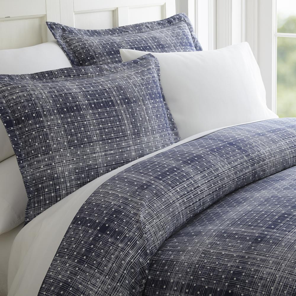 Becky Cameron Polka Dot Patterned Performance Navy King 3 Piece
