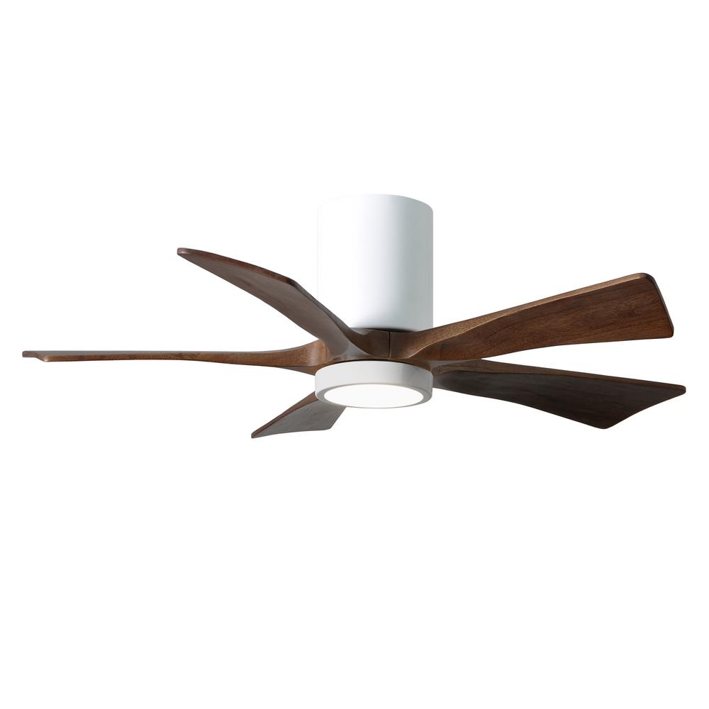 Atlas Irene 42 In Led Indoor Outdoor Damp Gloss White Ceiling Fan With Remote Control And Wall Control