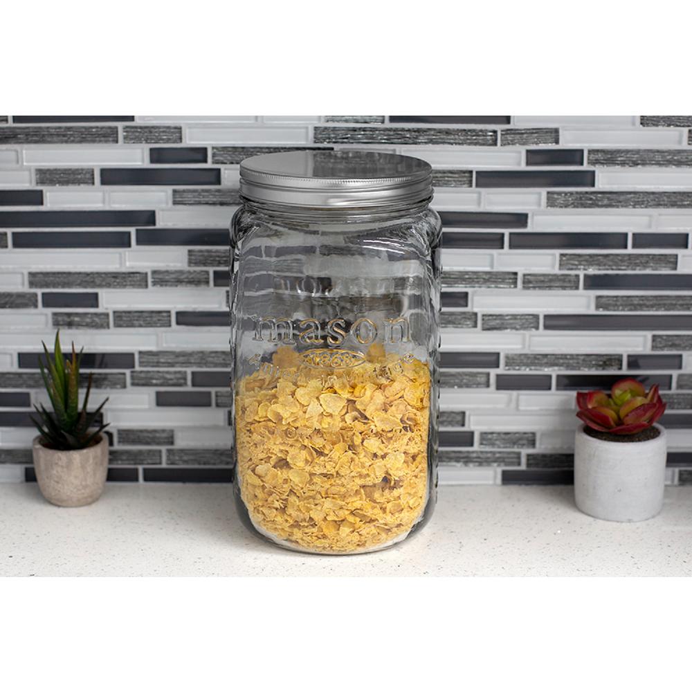 Unbranded 153.6 oz. X-Large Clear Glass Mason Canister Jar-HDC64696