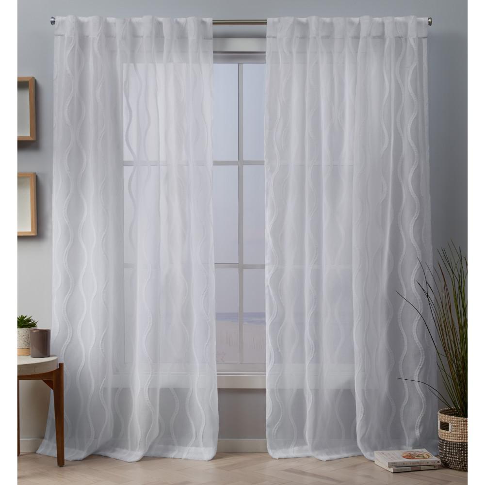 Exclusive Home Curtains Belfast 54 in. W x 96 in. L Woven Wave