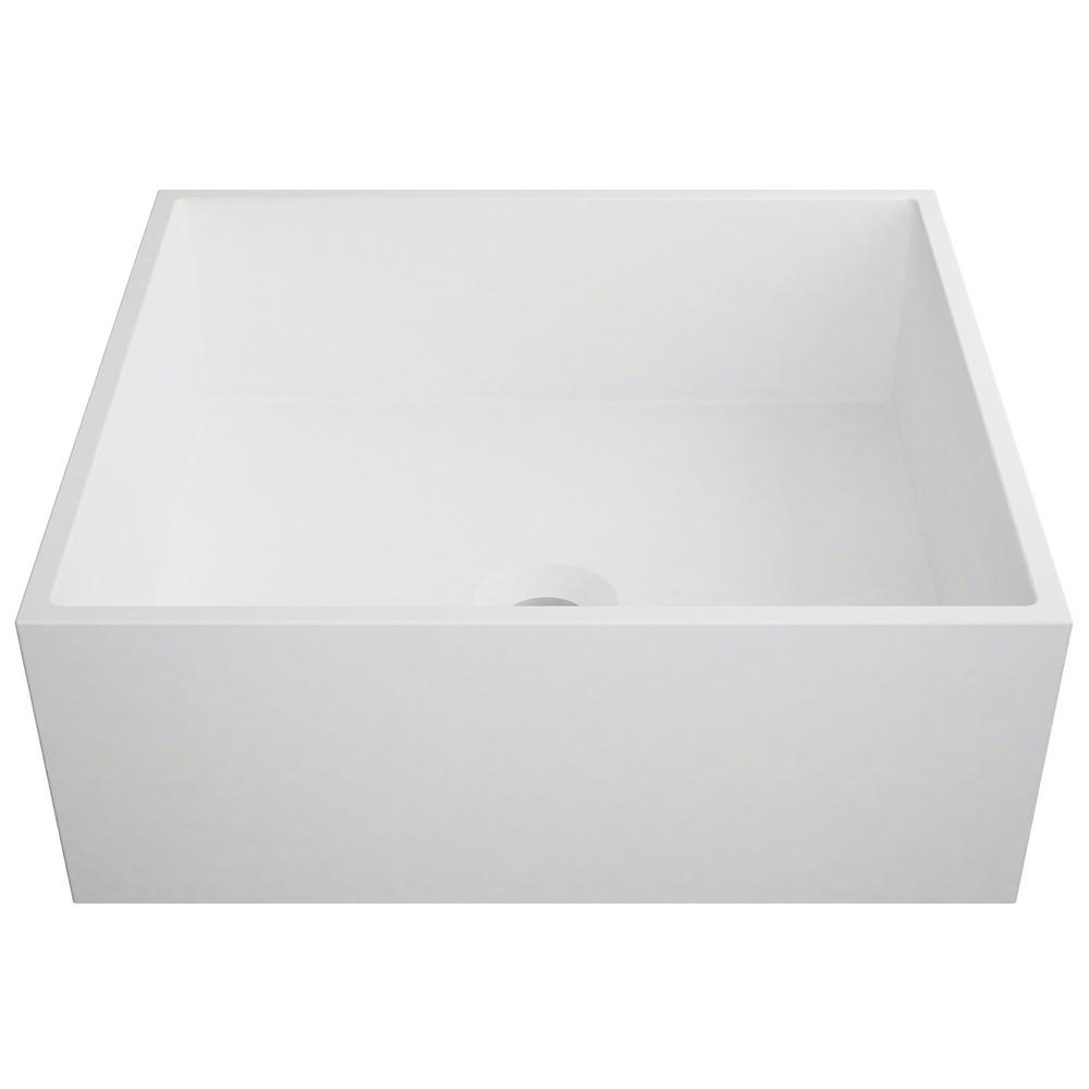 Kraus Natura Square Solid Surface Vessel Sink In White Ksv 5mw The Kraus Natura Square Solid Surface Vessel Sink In White