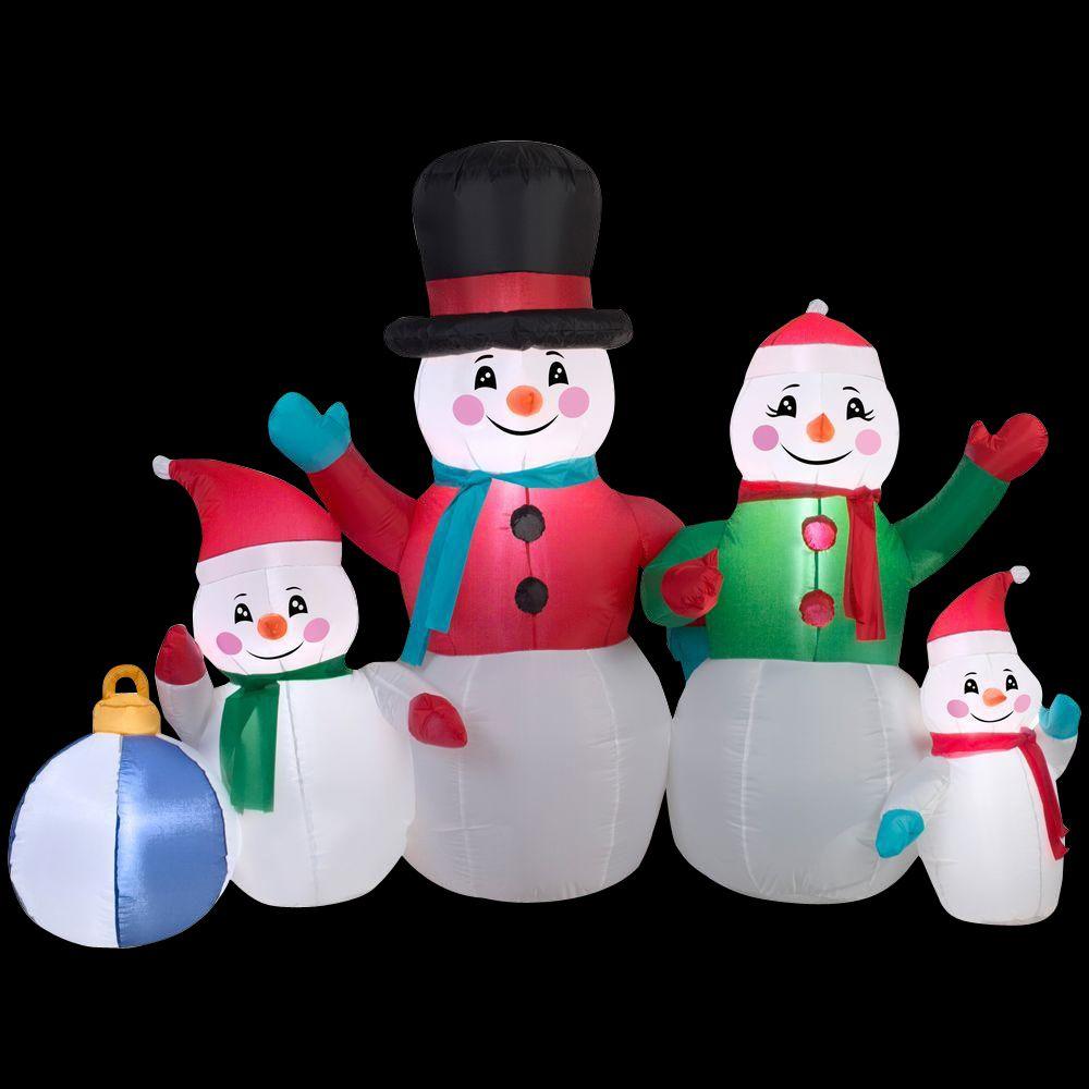 Home Accents Holiday 5 Ft Inflatable Snowman Family Scene