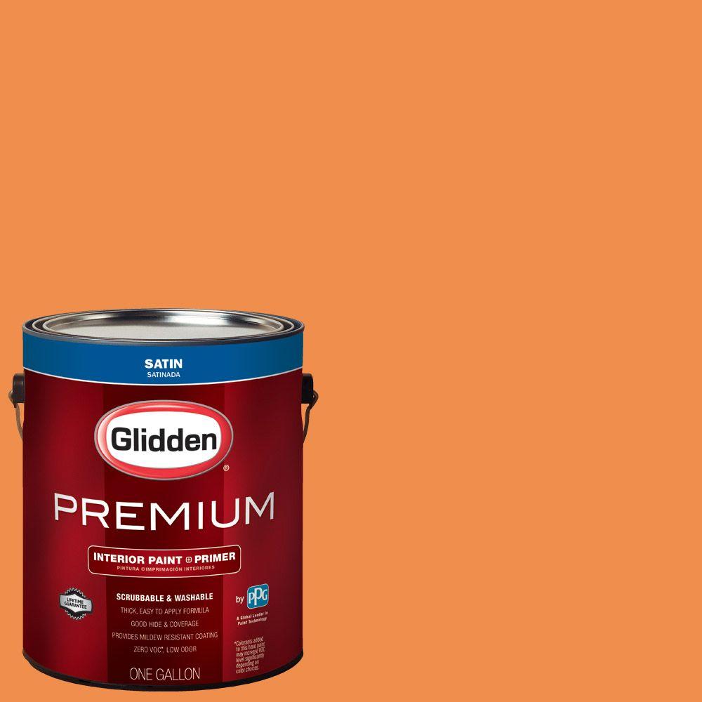 Glidden Premium 1 Gal Hdgo27u Desert Orange Satin Interior Paint Hdgo27u Desert Orange Satin Interior Paint With Primer