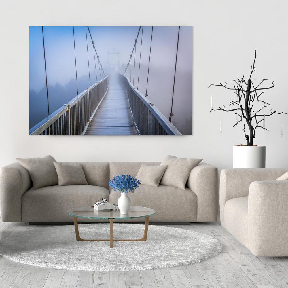 8 In X 12 In Bridge In Fog At Grandfather Mountain In North Carolina Printed Canvas Wall Art