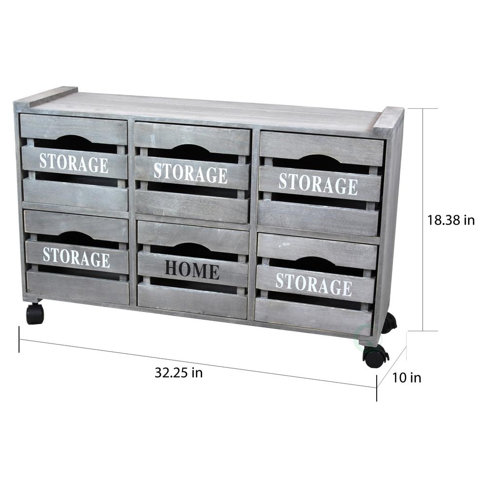 Vintiquewise 32 25 In W X 18 38 In Rustic Gray Cabinet Storage