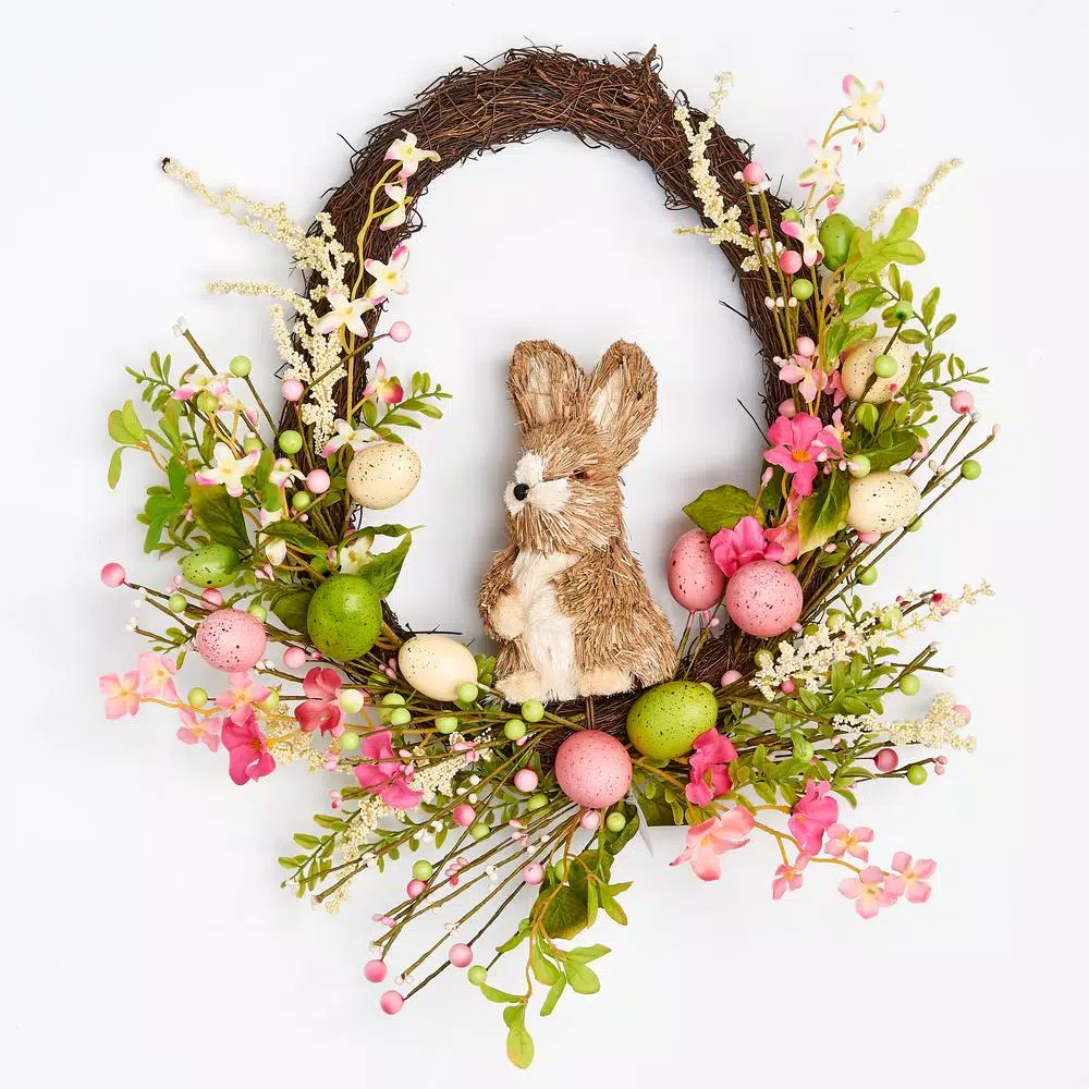 Photo 1 of 20 in. Spring Time Easter Bunny Wreath