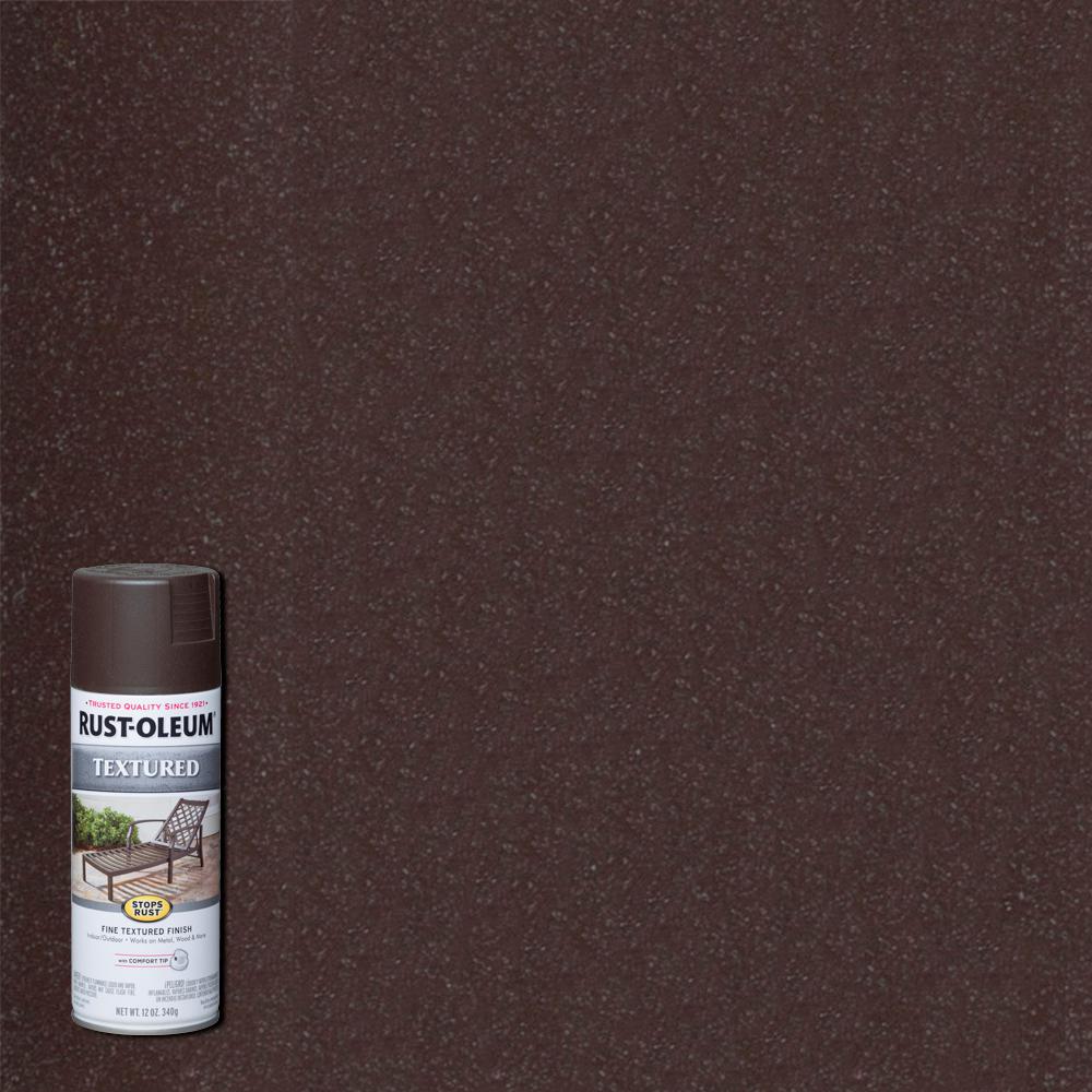 Rust Oleum Stops Rust 12 Oz Textured Dark Brown Protective Spray Paint 6 Pack The Home Depot
