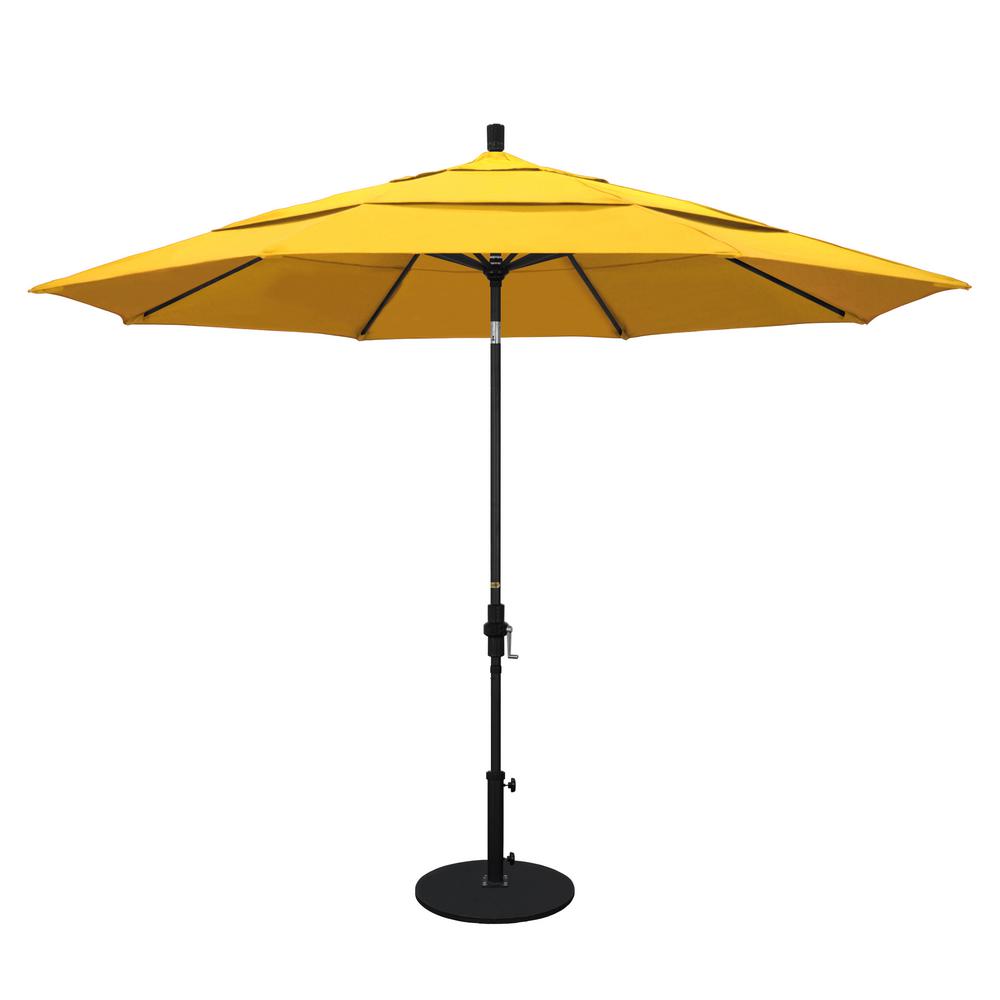 California Umbrella 11 Ft Black Aluminum Pole Market Ribs Crank Lift Outdoor Patio In Sunflower Yellow Sunbrella Gscu118302 5457 Dwv The Home Depot - Yellow Patio Umbrella White Pole California Umbrella 11 Ft Black Aluminum Pole Market Ribs Crank Lift Outdoor Patio In Sunflower Yellow Sunbrella Gscu118302 5457 Dwv The Home Depot - Yellow Patio Umbrella White Pole