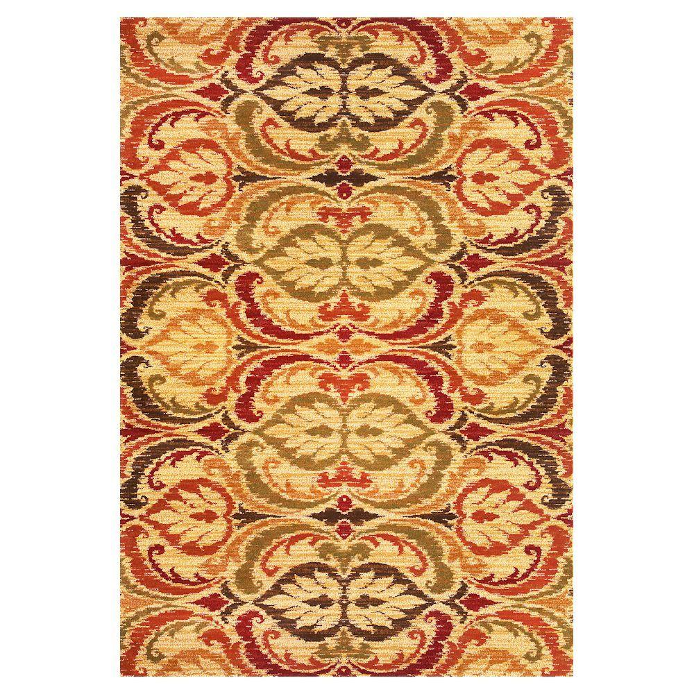 Kas Rugs Tapestry Leaf Jewel 7 ft. 10 in. x 9 ft. 10 in. Area Rug