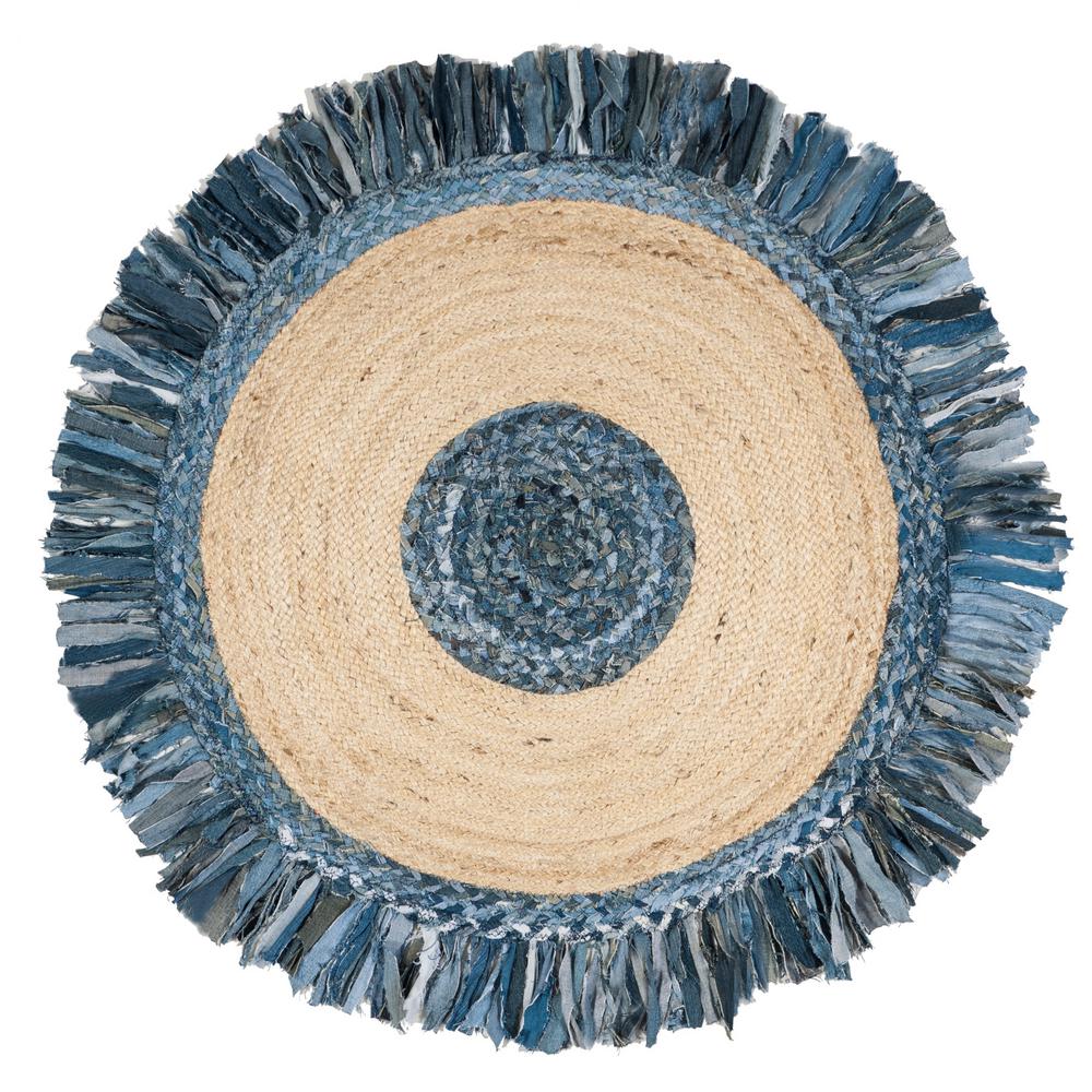 Safavieh Cape Cod Ivory Denim 3 Ft X Round Area Rug Cap205d Safavieh Cape Cod Ivory Denim 3 Ft X Round Area Rug