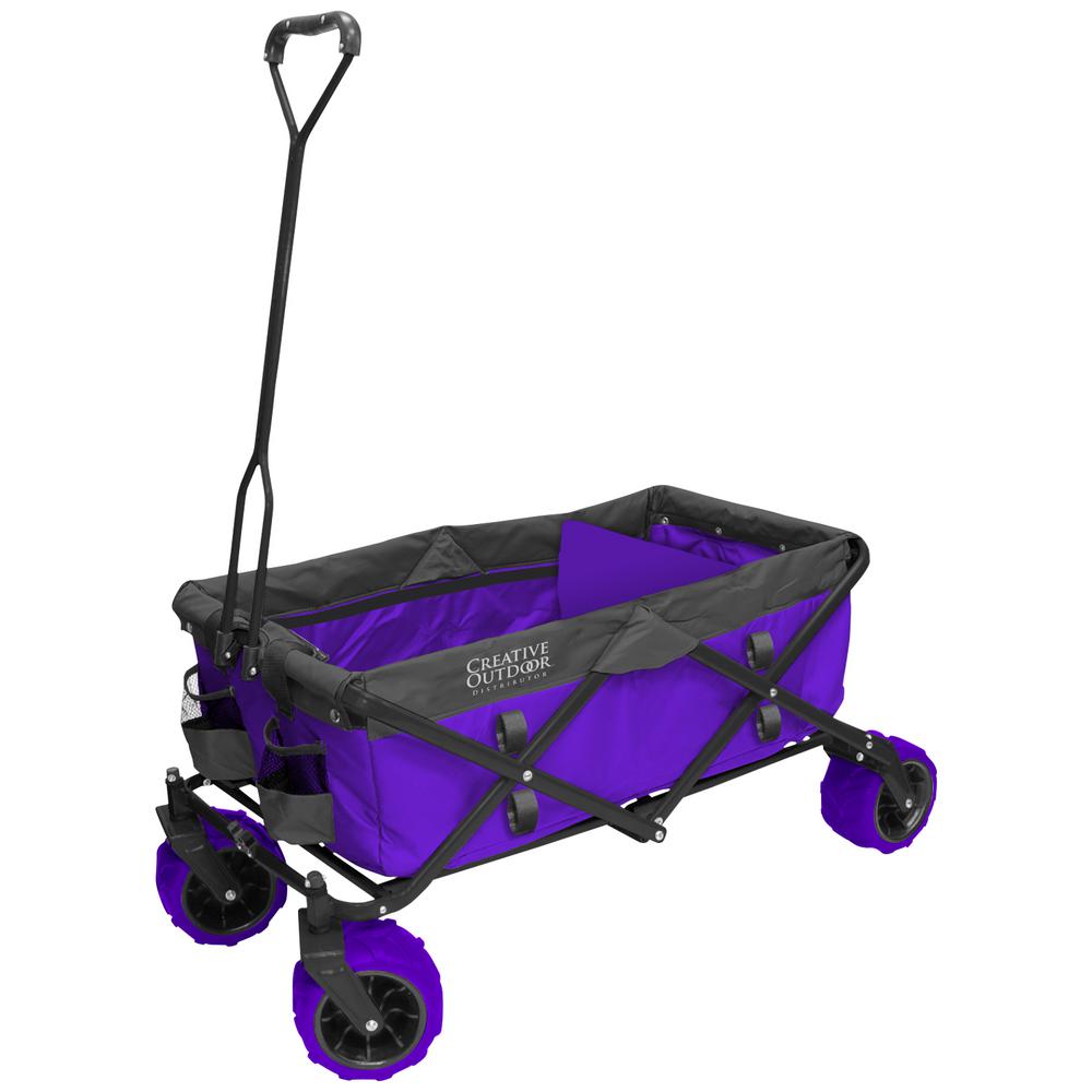 Creative Outdoor 7 cu. ft. Folding Garden Wagon Carts in Purple-900256