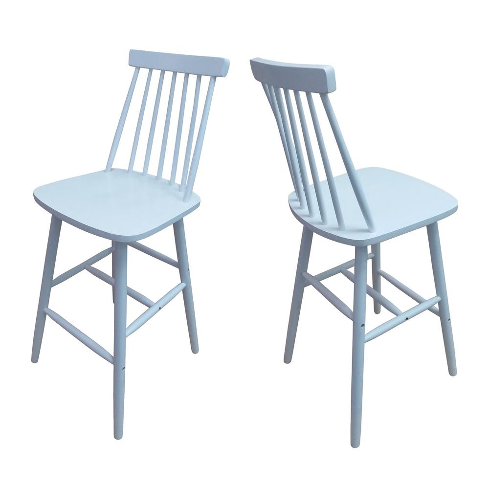 Noble House Damiana Traditional Farmhouse 29 33 In White Wooden Damiana Traditional Farmhouse 29 33 In White Wooden Spindle Bar Stools Set Of 2