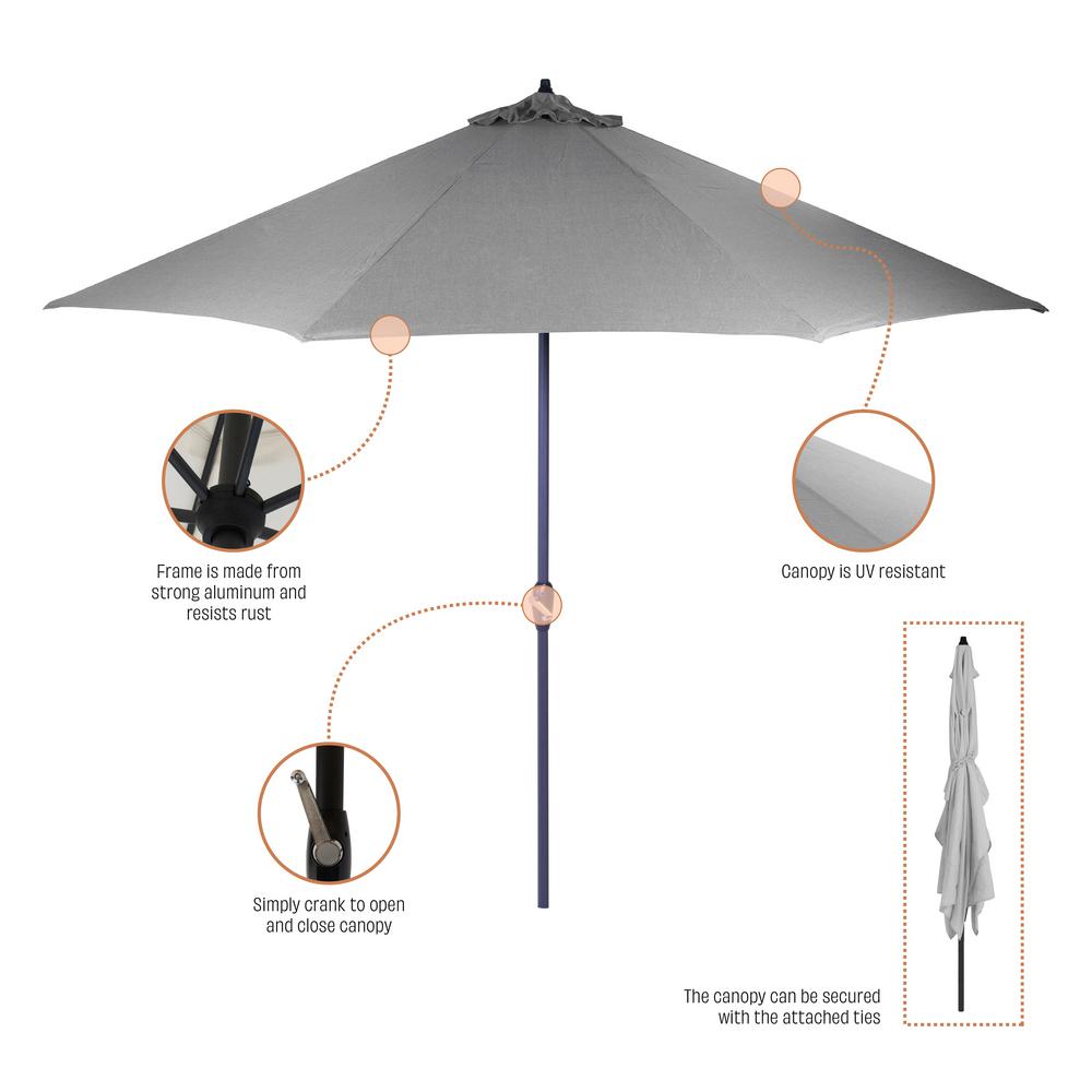 Plantation Patterns 11 Ft Aluminum Market Patio Umbrella In Surplus 9111 01241800 The Home Depot