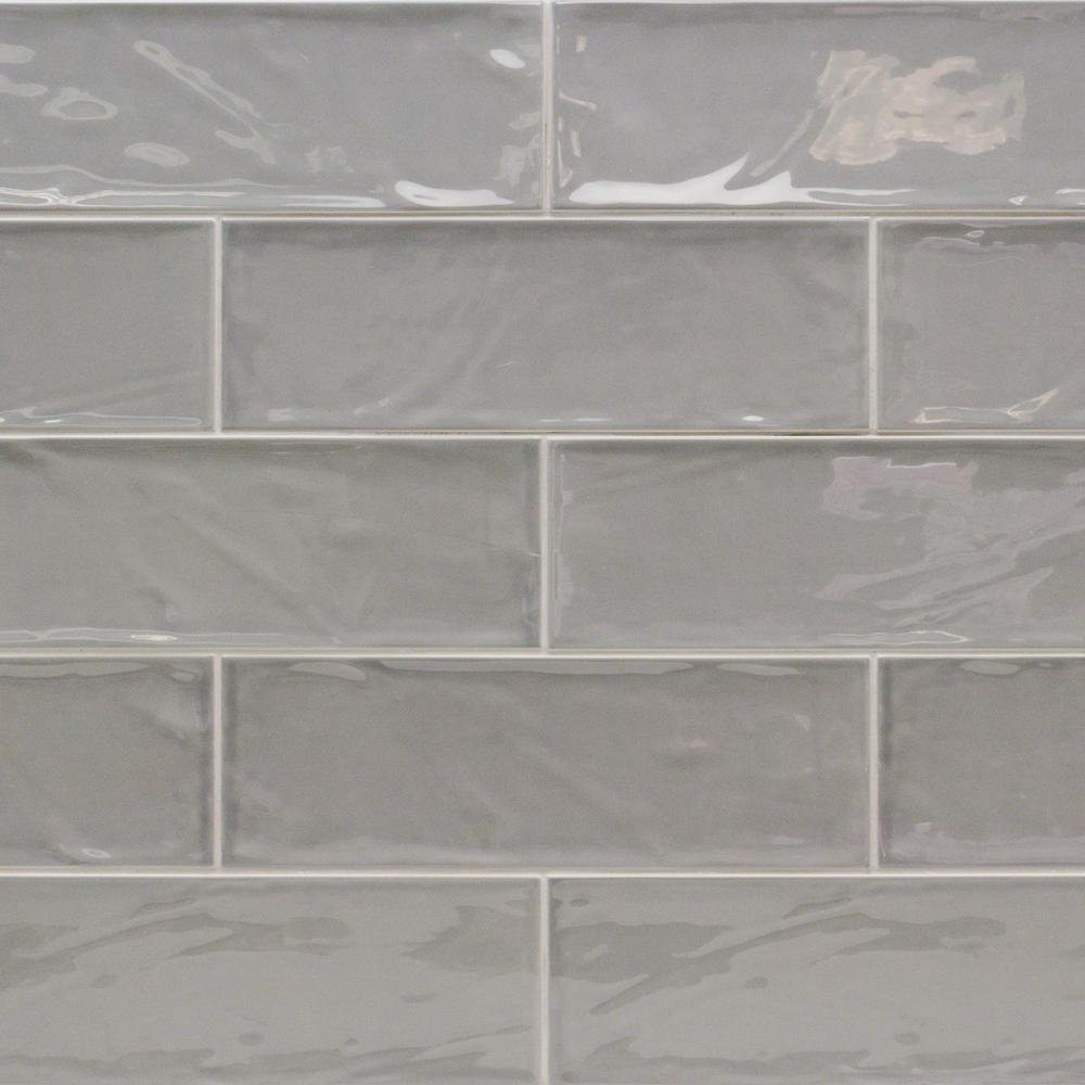 Ivy Hill Tile Pier Gray 4 in. x 12 in. 6 mm Polished Ceramic Subway