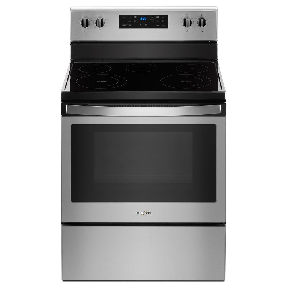 Whirlpool 5 3 Cu Ft Electric Range With Steam Clean And 5