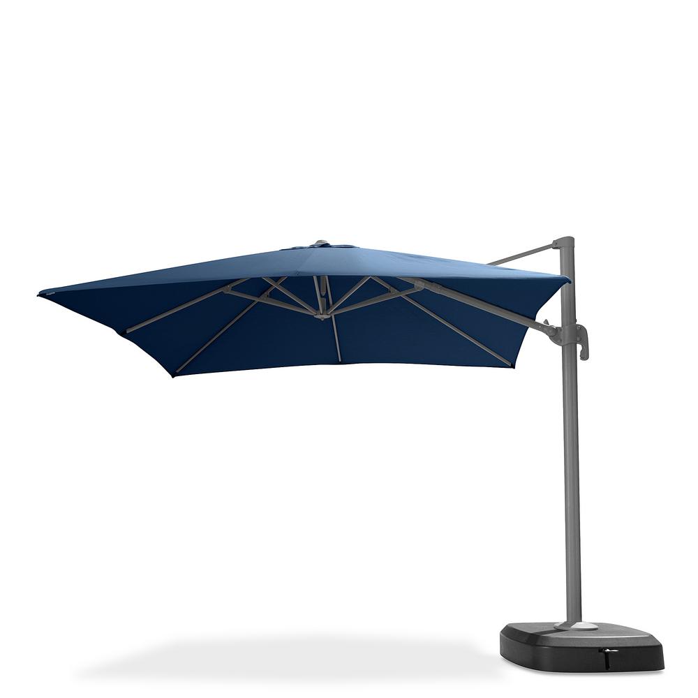 Island Umbrella Santorini Ii 10 Ft Square Cantilever Patio Umbrella In Black Sunbrella Acrylic Nu6070 The Home Depot