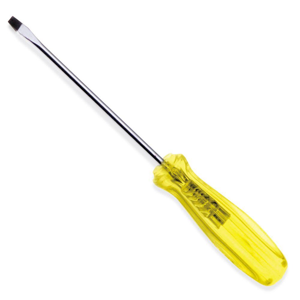 URREA 4 in. Long Round Shank Flat Tip Amber Handle Screwdriver9604