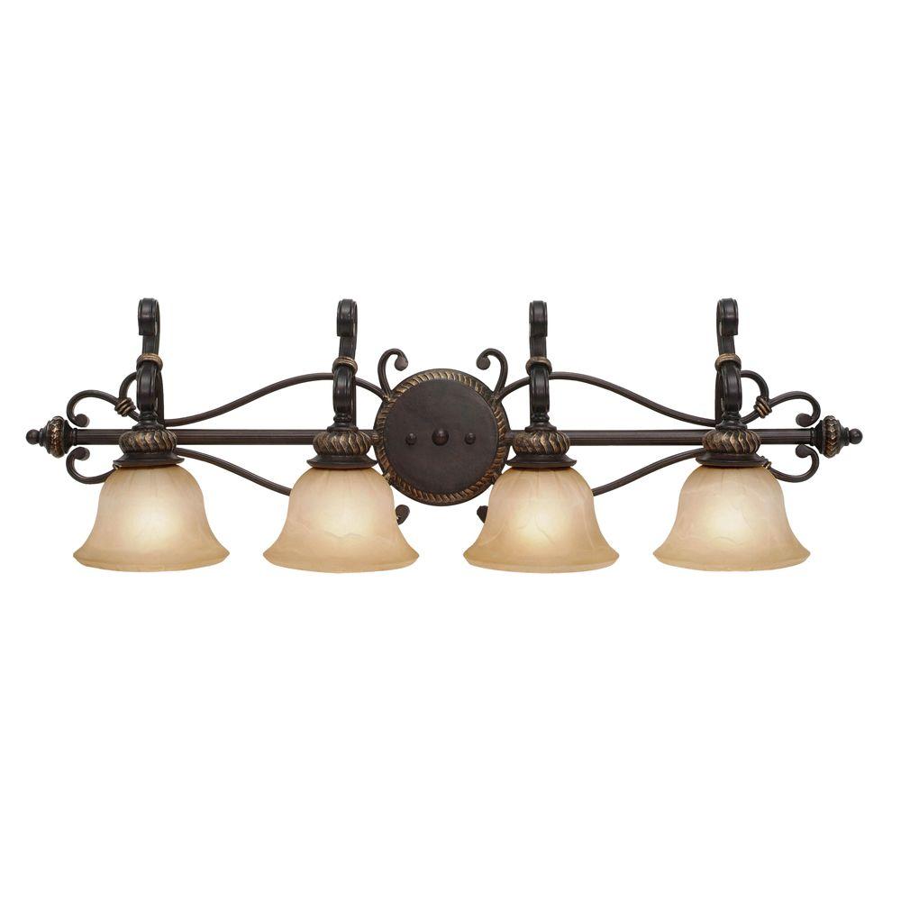 Golden Lighting Jefferson Collection 4 Light Etruscan Bronze Bath Golden Lighting Jefferson Collection 4 Light Etruscan Bronze Bath Vanity