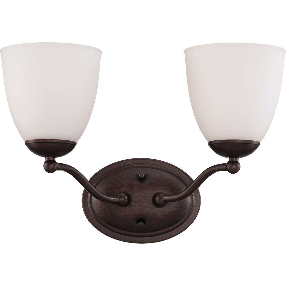 Illumine 2-Light Prairie Bronze Vanity Fixture with Frosted Glass Shade ...