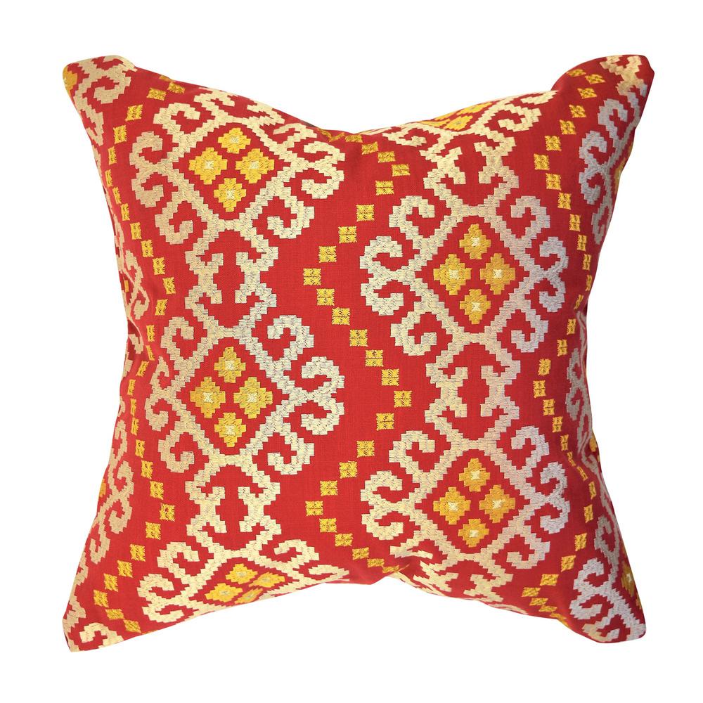 Vesper Lane Red Moroccan Jacquard Throw Pillow Mr01rdz18i The Home Vesper Lane Red Moroccan Jacquard Throw Pillow Mr01rdz18i The Home Depot