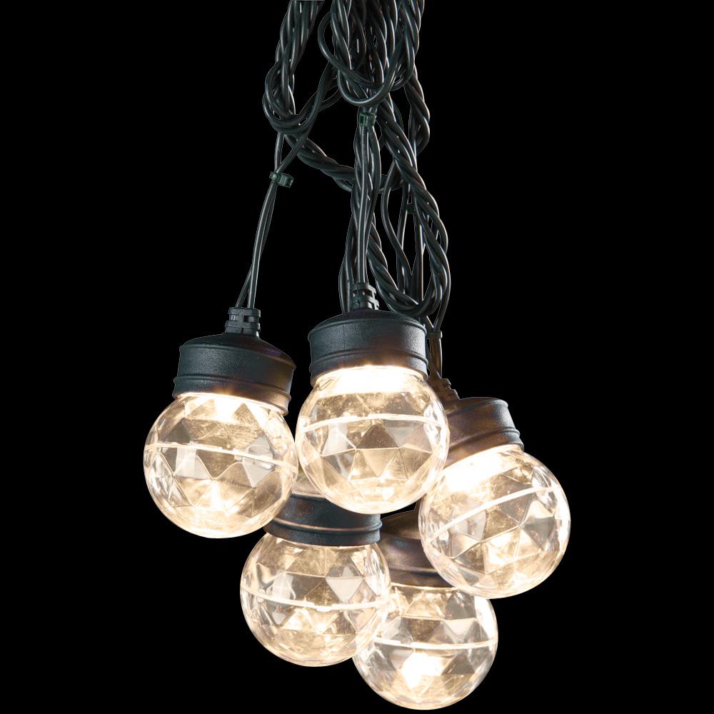 LightShow 8-Light Outdoor Projection Classic White Round Light String with Clips-47608 - The ...