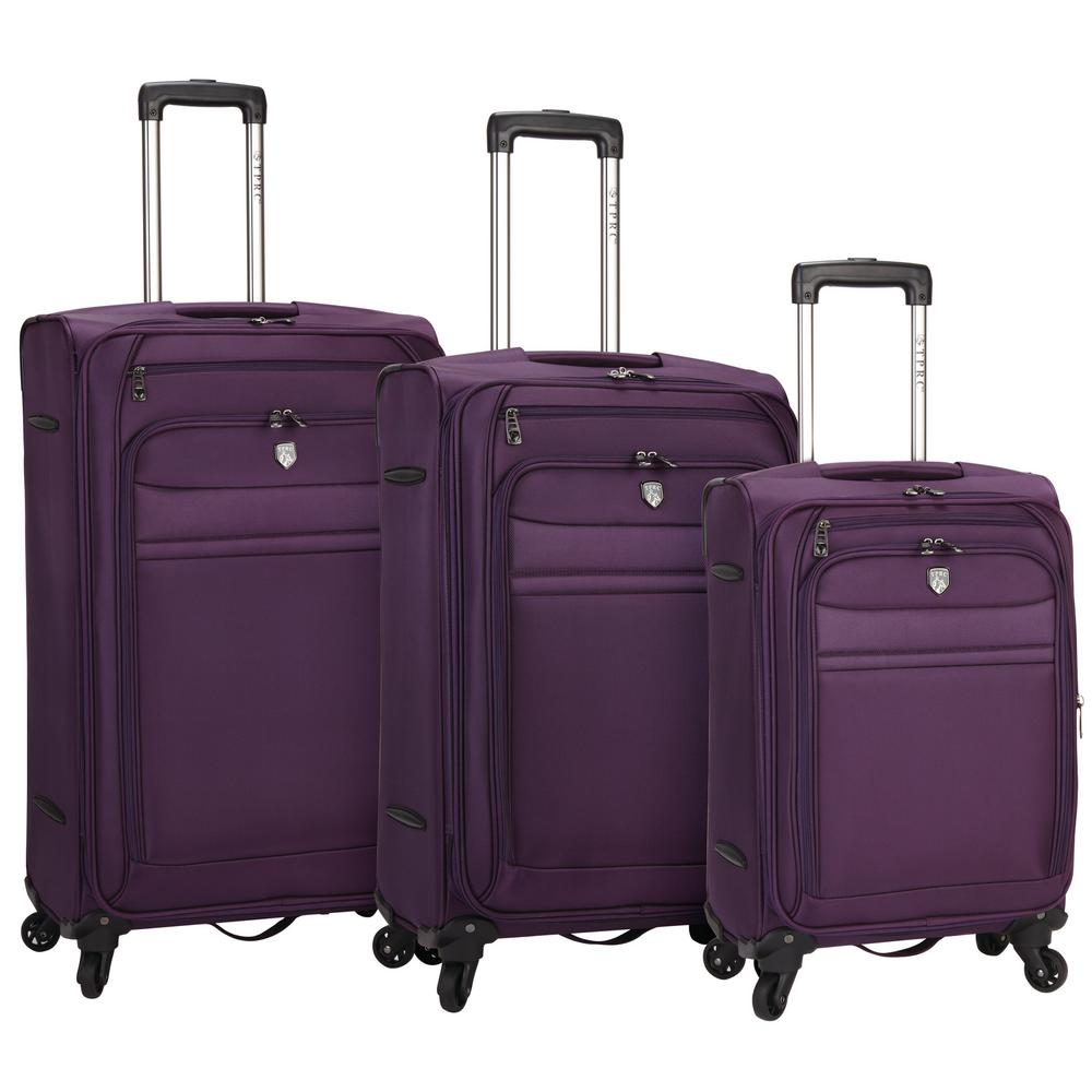 TPRC 3-Piece Softside Expandable Rolling Vertical Luggage Set with Spinner Wheels (TPRC)-APR 