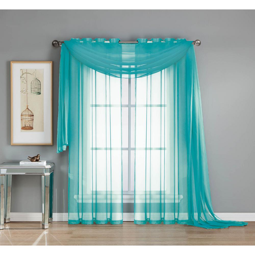 Window Elements Sheer Diamond Sheer Voile Turquoise Grommet Extra