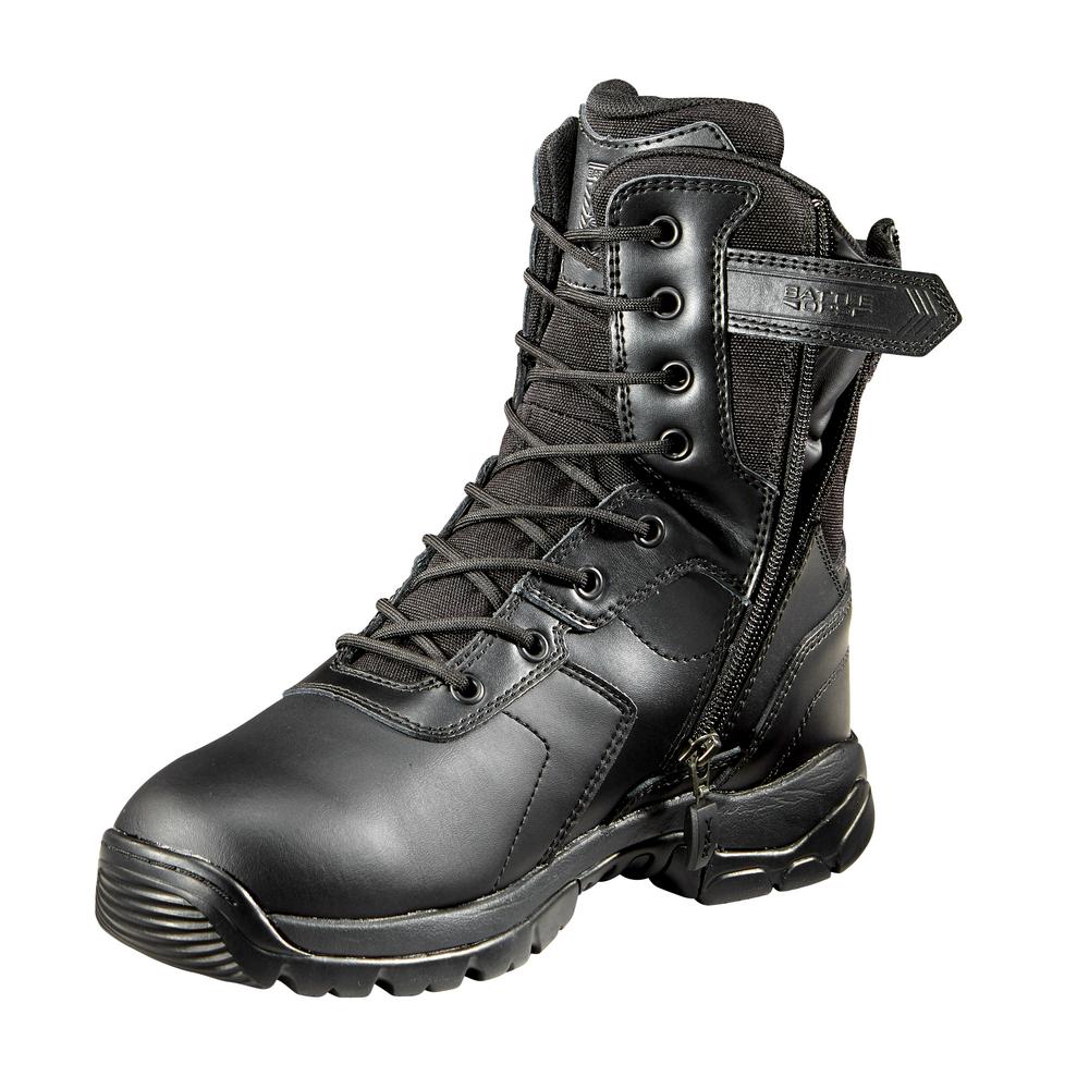 black polishable work boots