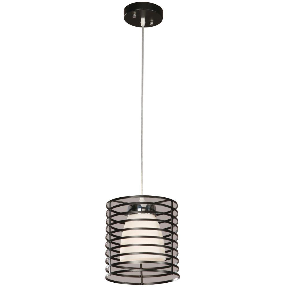 Hampton Bay Aranga Drum 1 Light Matte Black Mini Pendant Hampton Bay Aranga Drum 1 Light Matte Black Mini Pendant