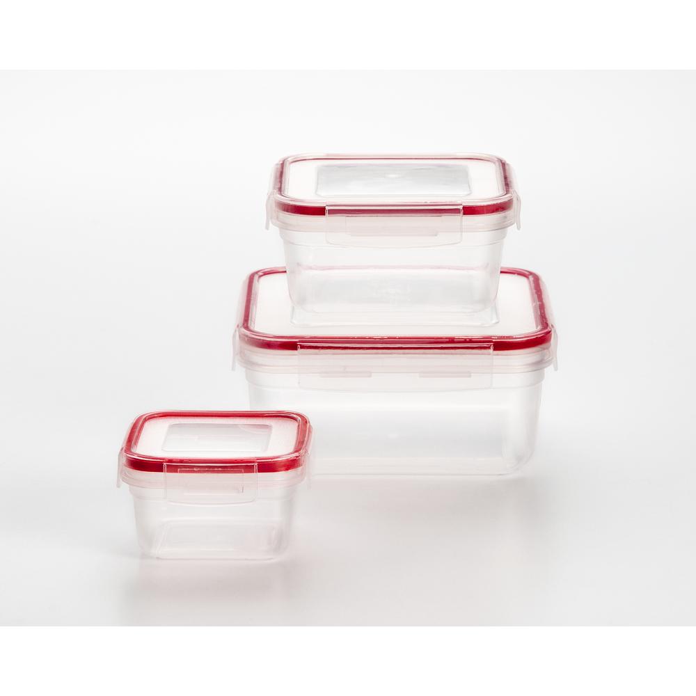 Cook Pro 6 Piece Lock And Seal Square Food Storage Container