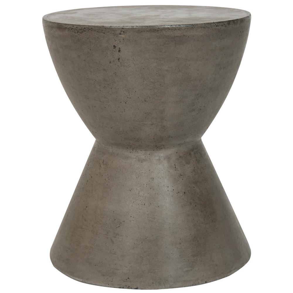 Safavieh Athena Dark Gray Round Stone Indoor Outdoor Accent Table Vnn1011a The Home Depot